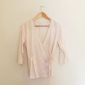 Silky pastel pink 🌸 wrap top